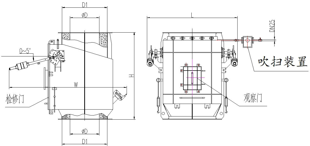 Высокотемпературная поворотная заслонка с противовесом (3)3699