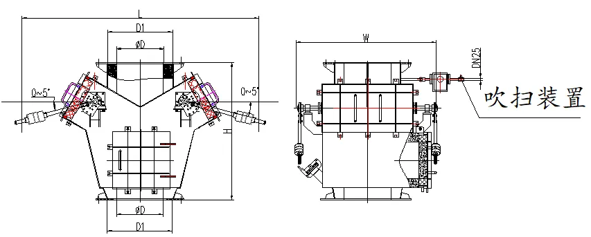 Высокотемпературная поворотная заслонка с противовесом (4)3699