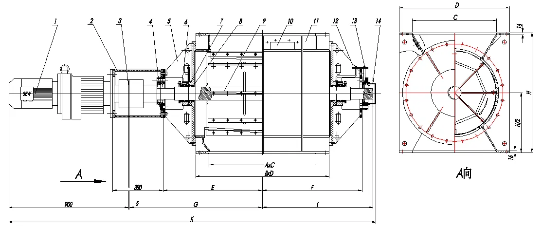 Высокотемпературный роторный питатель с защитой от просачивания газа для пылевидных материалов (2)1111
