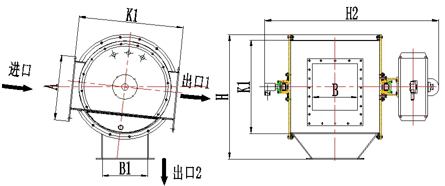Трехходовой, четырехходовой распределительный клапан для пылевидных материалов 3766